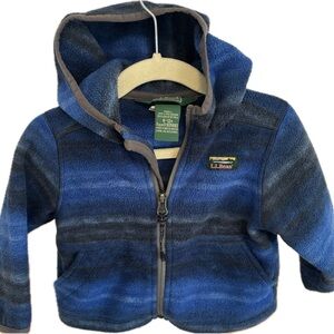 L.L. Bean Baby Cozy Blue Fleece Hooded Jacket